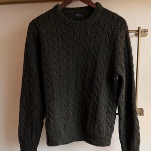 🌿 NWOT🌿 CABLE KNIT WOOLEN CREW NECK SWEATER 🌿 JCREW 🌿 LRG 🌿 GREEN